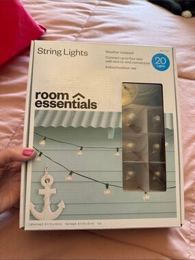 💡 Room Essentials Green Cord String Lights with Clear Bulbs NEW